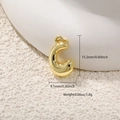 Macro shot of 18k gold plated bubble letter C pendant showing size 15.2mm and weight 1.8g - Letter C (A0783-C)