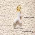 Ciondolo a forma di corno e cuore in rame smaltato da 14,2mm per gioielli fai da te - Ciondolo Corallo Bianco (A0833-Bianco)