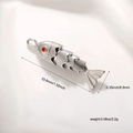 Articulated koi fish pendant dimensions 33.6mm by 8.9mm with red gemstone eyes - Silver 5-Section Fish