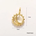 Größenansicht des 18k vergoldeten Mond-Sonne-Anhängers mit Maßen 17mm Höhe und 12mm Breite - 17 mm x 12 mm / Sonne Mond Kombination (A0848 Sonne Mond)