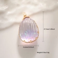 Detailed view of lavender resin teardrop pendant with dimensions 27.7mm by 16.6mm - Light Purple Resin Waterdrop Sequins Style