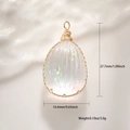 Detailed macro view showing teardrop crystal pendant dimensions and gold wire wrapping - Transparent Resin Waterdrop Sequins Style