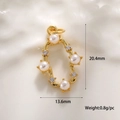 Detailed view of evil eye star pendant with pearls and cubic zirconia stones - Irregular Frame Pearl Zirconia Style (A0167)
