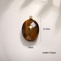 Pendentif ovale en oeil de tigre avec motif étoile, dimensions 21,5 mm x 13 mm - Pendentif oeil de tigre décor étoile (A0124-) / 21.5mm*13mm / Or