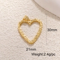 Colgante de corazón dorado con acabado martillado para la creación de joyas DIY - Estilo Corazón Martillado Oro (A0399)