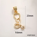 Detailed view of stethoscope charm pendant with 23mm height and 9.6mm width measurement - Stethoscope