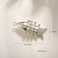 Detailed macro view showing dimensions of a silver-plated koi fish pendant for DIY jewelry - Silver Fish