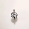 Macro view of a circular crystal pendant with gold plating and faceted hexagon star cut - 6mm White Gold Clear A0210
