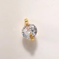 Macro shot of circular zircon crystal pendant with a gold-plated hexagram star setting - 6mm Gold Clear A0210