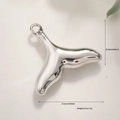 Polished silver fish tail pendant dimensions 20.4mm by 23.5mm for DIY jewelry - White K Fish Tail
