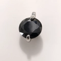 DIY black faceted crystal pendant with silver plated star setting for jewelry making - 8mm Silver Black A0210