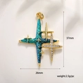 Pendentif étoile doré avec paillettes dégradées sarcelle, zircons et dimensions 37x26mm - Étoile Dégradé Bleu Vert (Étoile Bleue A0121)