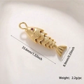 14k gold plated koi fish pendant with scales and red eyes for jewelry DIY - 6-Section Small Fish
