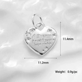 Ciondolo a cuore argento inciso con A Dream Is A Wish Your Heart Makes e stelle - Stile Cuore Ispiratore Argento (A0130 Colore Platino)