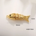 Detailed view of an 18k gold plated koi fish pendant with size 29.6x8.2mm metrics - Small Gold (A0123)