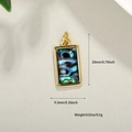 Pendentif rectangulaire plaqué or avec incrustation d'abalone irisée 20mm x 9,3mm - Pendentif Rectangle (A0152-4)