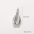 Pendentif coquillage en cuivre plaqué platine, dimensions 13,6 mm par 6,2 mm - Coquillage argenté(A0568)