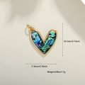 Pendentif cœur en V avec nacre d'abalone naturelle et bordure en métal doré - Cœur Nacre d'Abalone (A0152-3)