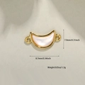 Pendentif croissant de lune doré avec incrustation nacre blanche et anneaux - Lune en Nacre Blanche (A0152-2)