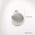 Pendentif coquille Saint-Jacques argentée avec texture radiale et taille 19,2x19mm - Coquille Saint-Jacques argentée(A0576)