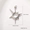 Pendentif étoile en argent avec poinçon S925 de 27 mm de haut et 20 mm de large - Pendentif étoile d'argent(A0585)