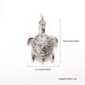 Pendentif tortue en argent avec pierres de zircon blanc, taille 13,1x18,4 mm - Tortue de diamant en argent(A0769 Argent)