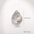 Pendentif étoile de mer martelé argenté irrégulier avec incrustation de perle blanche - Coquillage martelé argenté avec perle(A0774 Argent)