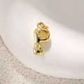 Colgante letra P de burbuja chapado en oro de 18k pulido con acabado metálico liso para joyas DIY - Letra P (A0783-P)