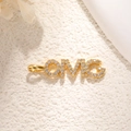 Ciondolo lettera OMG dorato con zirconi incastonati per collane e bracciali fai-da-te - Stile Alfabeto OMG (A0752) / Oro