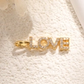 Ciondolo lettera LOVE dorato con pavé di zirconi scintillanti per collane fai-da-te - Stile Maiuscole LOVE (A0750) / Oro