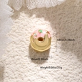 Ciondolo a ciambella glitter rosa per bracciali fai-da-te con granella colorata e oro - Ciondolo Ciambella (A0688)