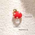 Ciondolo a forma di fungo rosso con anello dorato, 14x8mm, per gioielli fai-da-te - Ciondolo Fungo Rosso (A0691)