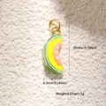 Ciondolo a fetta di anguria in smalto colorato con anello dorato per creazioni fai da te - Ciondolo Fetta di Anguria (A0692)