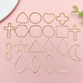 Gold-plated stainless steel geometric frame charms for DIY jewelry making set - Large Geometric Mixed Style (SN1481) / Gold