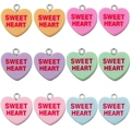Pendentifs colorés Sweet Heart 19x19mm en forme de cœur avec anneaux pour bijoux DIY - Ensemble Mixte SWEET HEART (SN1518)
