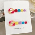 Uñas postizas de pies hechas a mano con flores 3D de colores sobre bandeja espejo - S / Uña de Pie B58