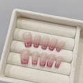 Pink and purple gradient press-on nails with cat-eye effect and square shape design - Extra Small (XS) / 1705 Short Coffin