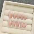 Glänzende Nägel im Sarg-Stil mit rosa Ombré-Farbverlauf in Samt-Box für Wiederverwendung - Extra Klein (XS) / 1784 Kurzer Sarg