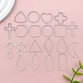 Various geometric stainless steel hollow frames for DIY jewelry making on pink background - Large Geometric Mixed Style (SN1482) / Steel