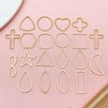 Gold-plated geometric stainless steel charms for DIY jewelry making in various shapes - Medium Geometric Mixed Style (SN1486) / Gold