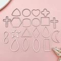 20pcs stainless steel geometric heart star charms for DIY jewelry making accessories - Medium Geometric Mixed Style (SN1487) / Steel