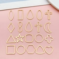 Gold vacuum plated stainless steel geometric hollow frames for DIY jewelry making pendants - Small Geometric Mixed Style (SN1491)