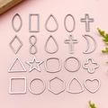 Assorted stainless steel geometric charms for DIY jewelry making on pink background - Small Geometric Mixed Style (SN1492)