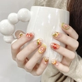 Handmade summer lemon press-on nails with 3D fruit designs and crystal accents - XS / Summer Fresh Fruit Style (11 Zhong Fang)