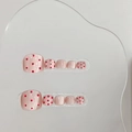 Handgemaakte roze parelmoer teennagels met stijlvolle rode polka dot patronen - Klein (S) / Teennagel B48