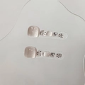 Uñas postizas de pies artesanales ojo de gato rosas con lunares y diseño de lazo - Pequeño (S) / Uña de Pie B46