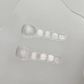 Unghie finte per piedi fatte a mano effetto occhio di gatto in bianco argento e rosa tenue - S / Viola Chiaro (B36)