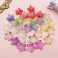 Perline a fiore di ciliegio in acrilico sfumato con bordi dorati per gioielli fai-da-te - Stile fiori di ciliegio bronzati misti casuali (SN1348) / Set da 30