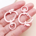Pink apple-shaped zinc alloy lobster clasp with swivel ring for DIY handmade keychains - Pink