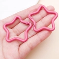 Pink star-shaped alloy lobster clasp for DIY keychains and bag accessories - Rose Red (FT188)